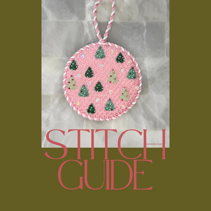 Stitch Guide - Pink Trees Round Ornament (ND-13)