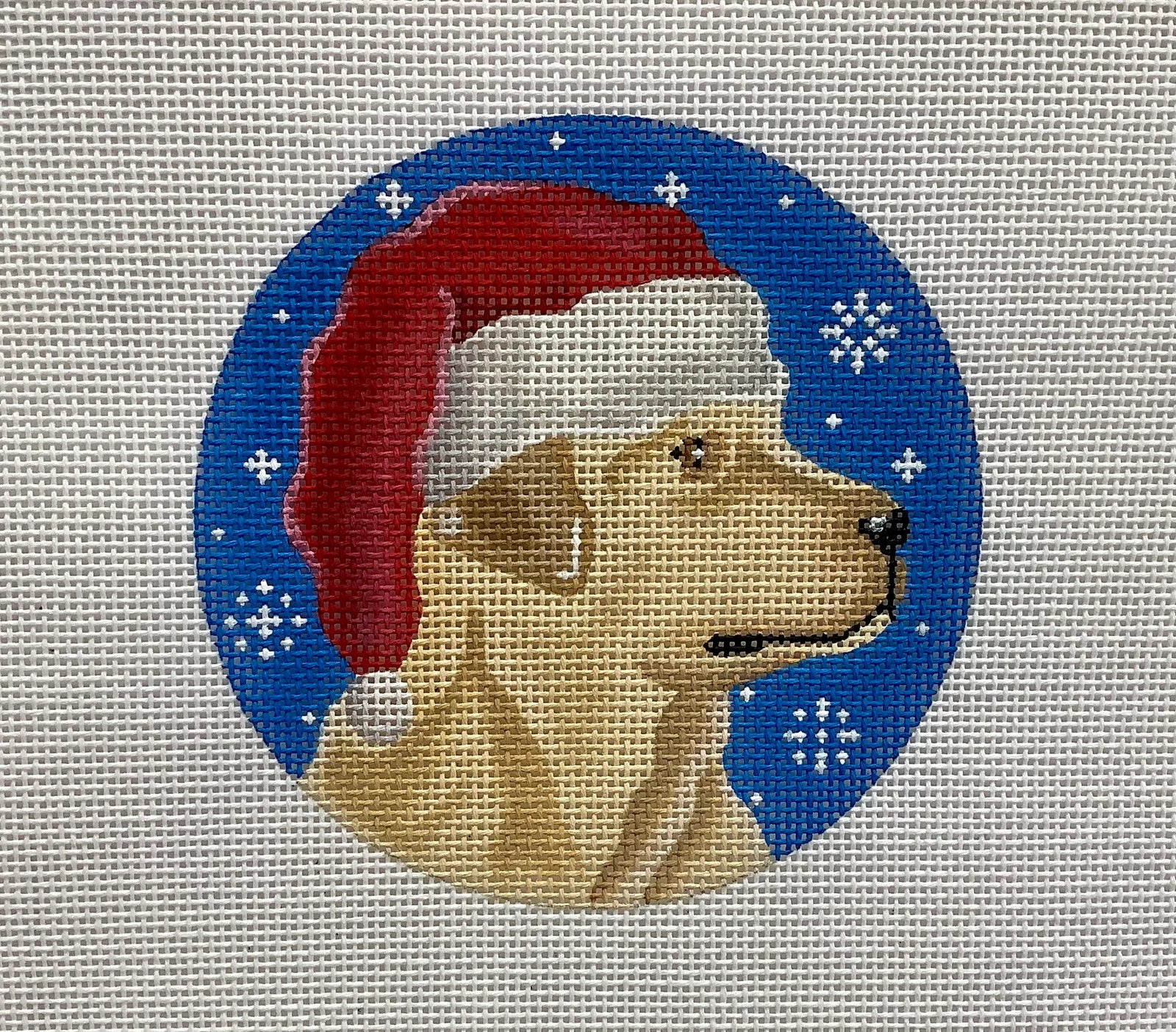 Yellow Lab with Santa Hat