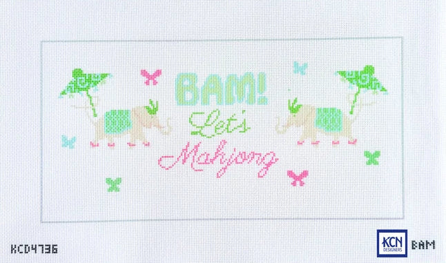Bam Let's Mahjong Lumbar Printed Canvas