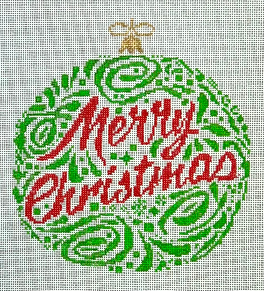 Merry Christmas Ornament - Green
