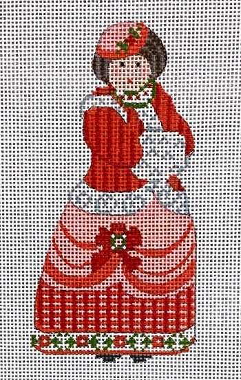 Cheryl Huckaby:CH-621 (Victorian Christmas Woman - stitchguide available)