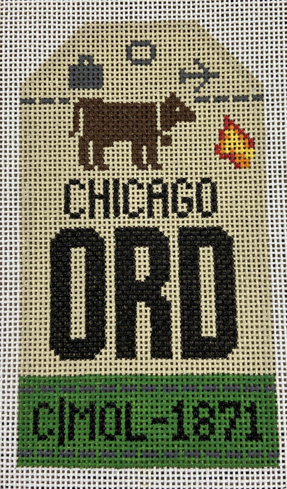 Chicago O'Hare Retro Travel Tag