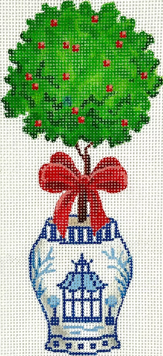 Blue & White Christmas Topiary