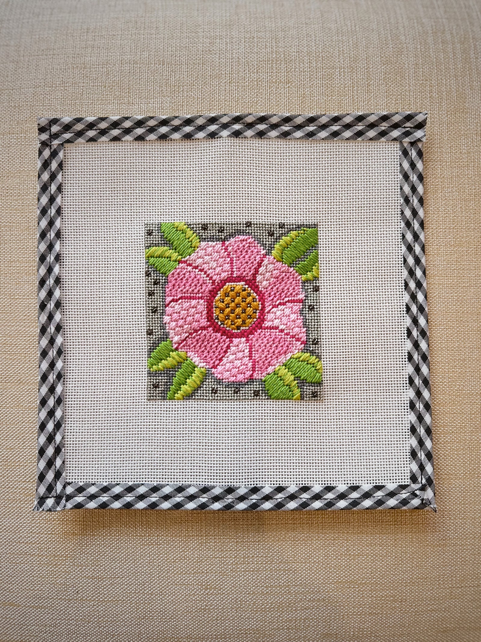 Pink & Green Flower Decorative Stitches Class