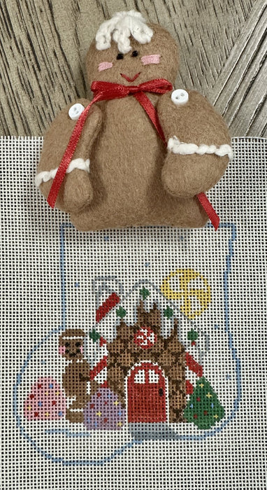 Gingerbread Stocking with Stuffed Gingerbread