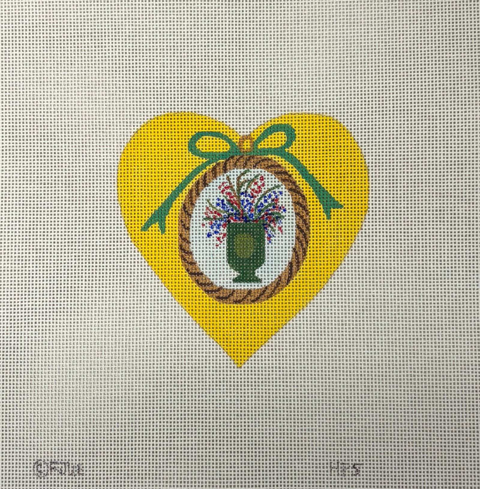 Yellow Floral Vase Heart