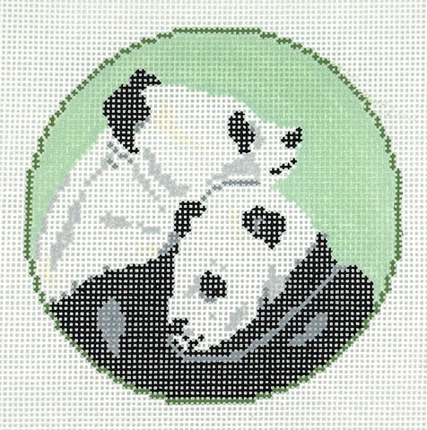 Mom and Baby Panda Round