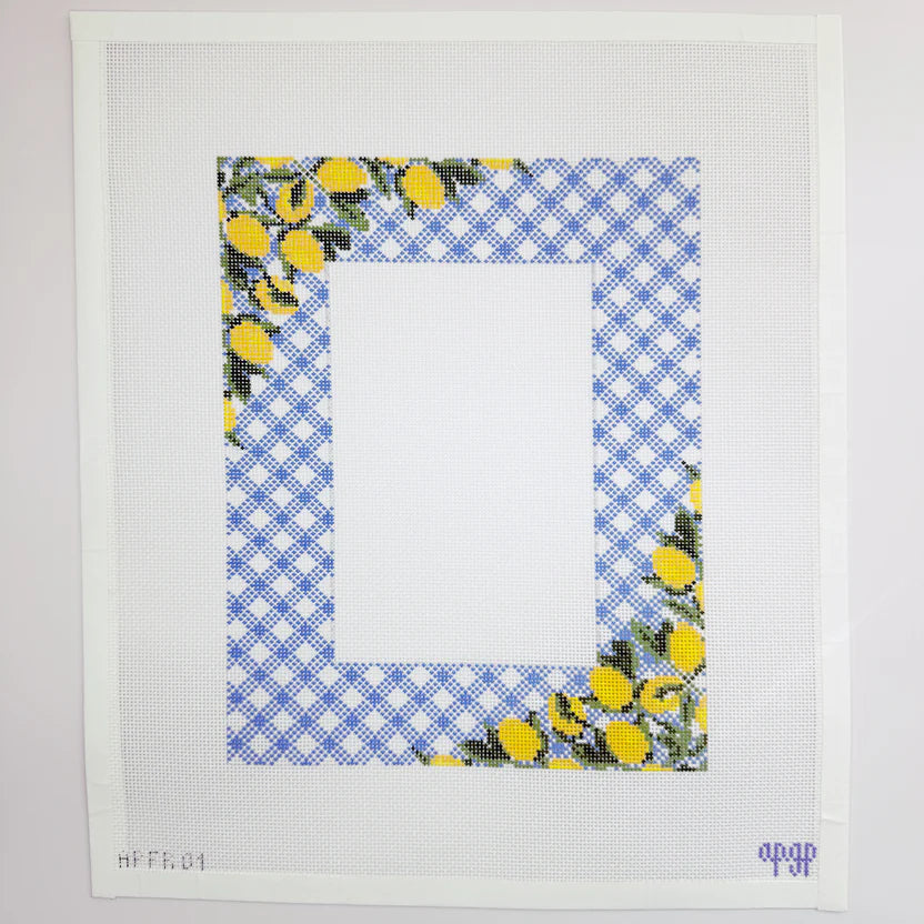 PREORDER: APFR01 - Lemons on Blue - Gingham Frame