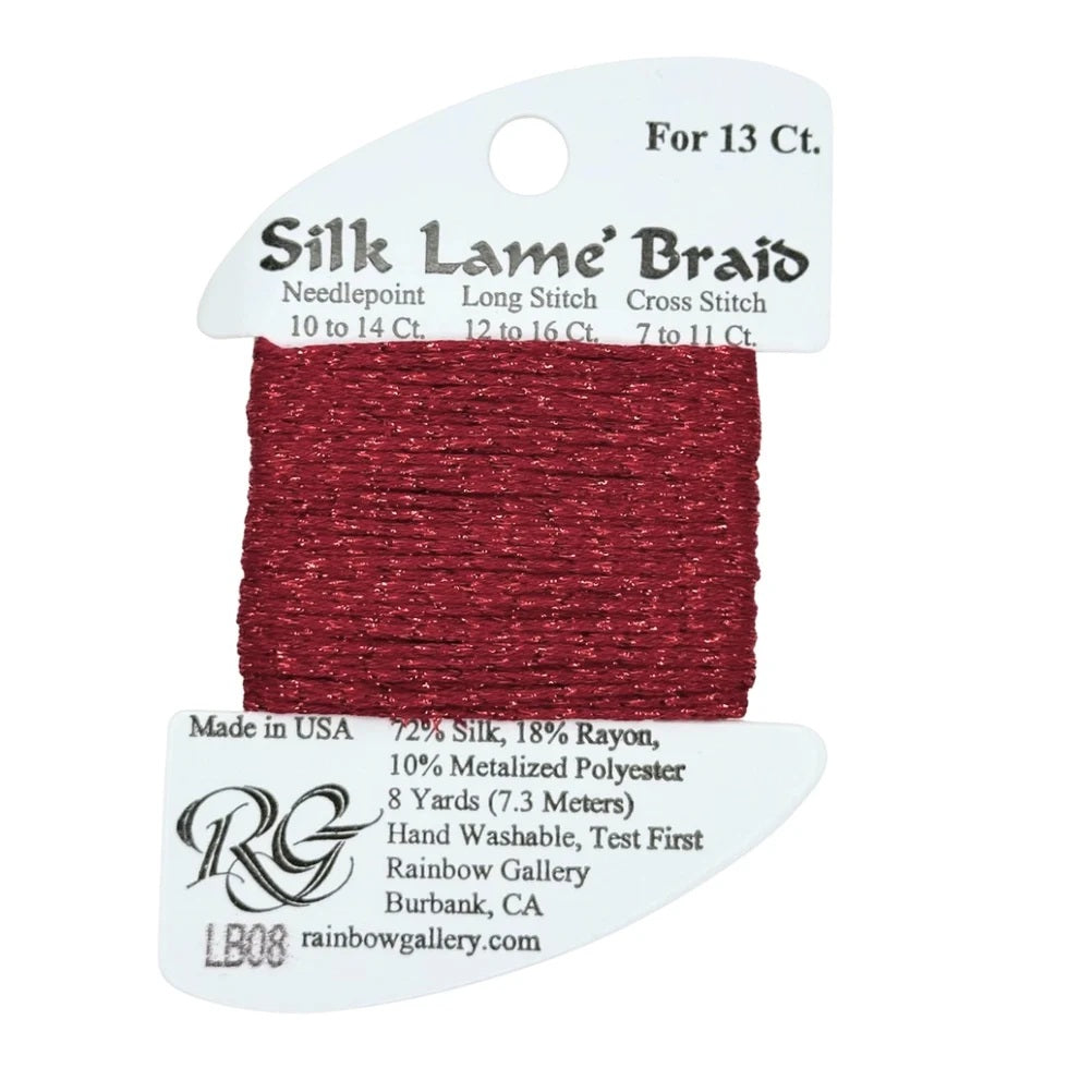 SILK LAME BRD #13 LB08- RED