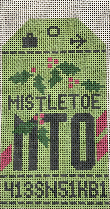 Mistletoe Retro Travel Tag