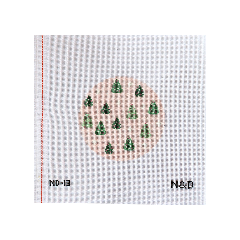 Pink Trees Round Ornament