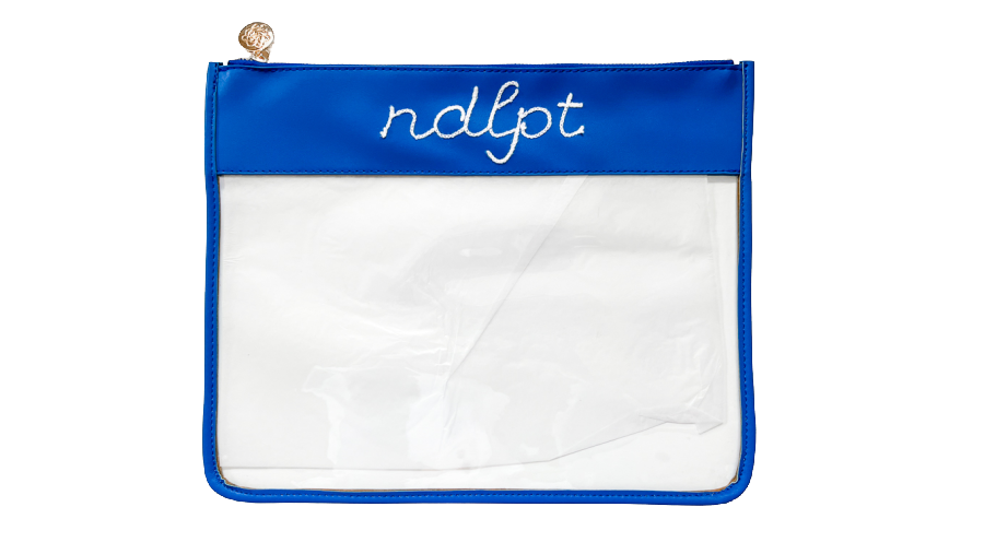 NDLPT Clear Zip Pouch - Large Royal Blue