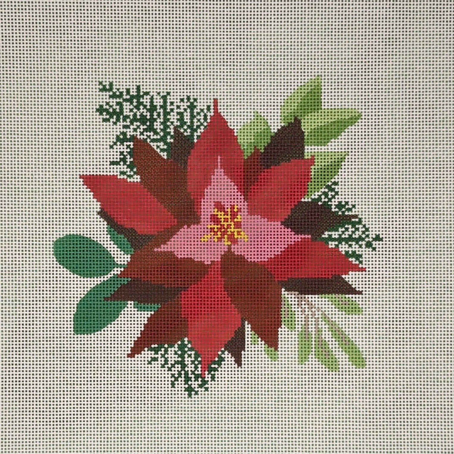 White Poinsettia Pillow