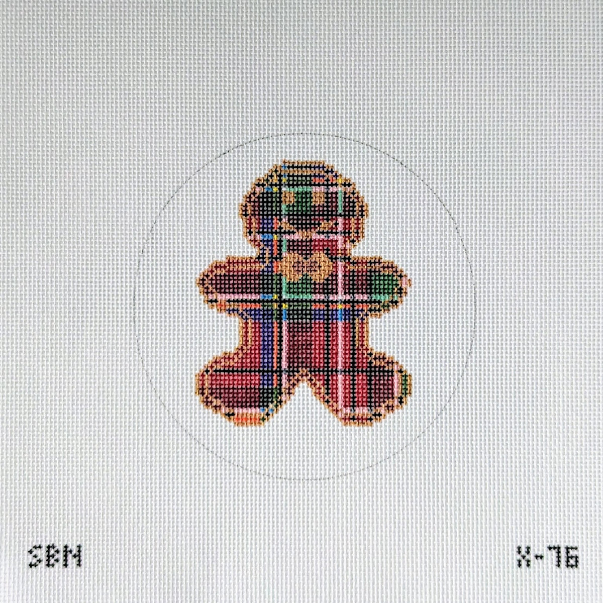 Plaid Gingerbread Man Ornament