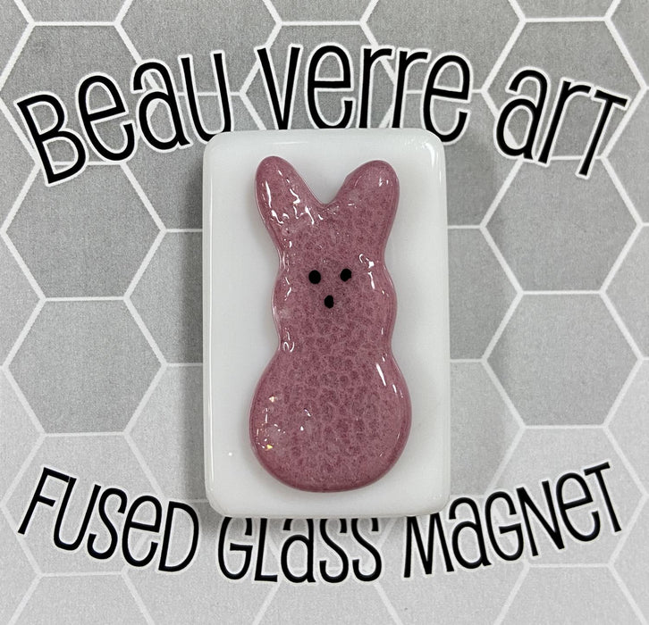 Pink Peep Fused Glass Needle Minder
