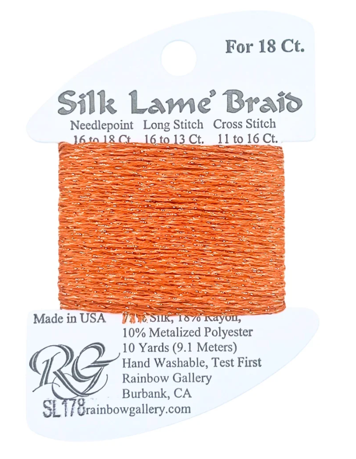 SILK LAME BRD SL178-PERSIMMON