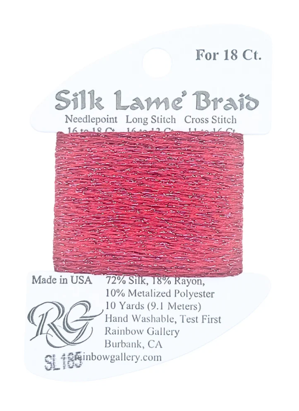 SILK LAME BRD SL185-TANGO RED