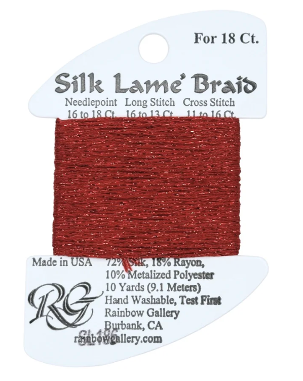 SILK LAME BRD SL186-FLERY RED
