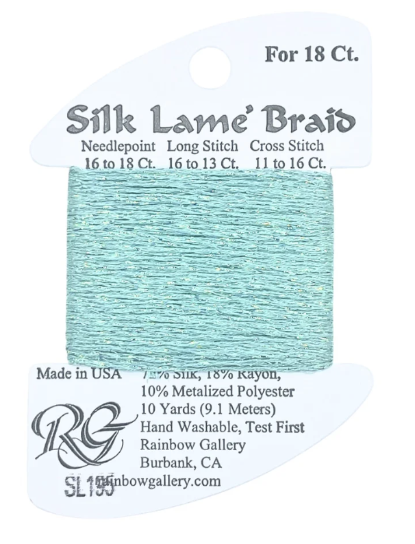 SILK LAME BRD SL195-MARINE BLU