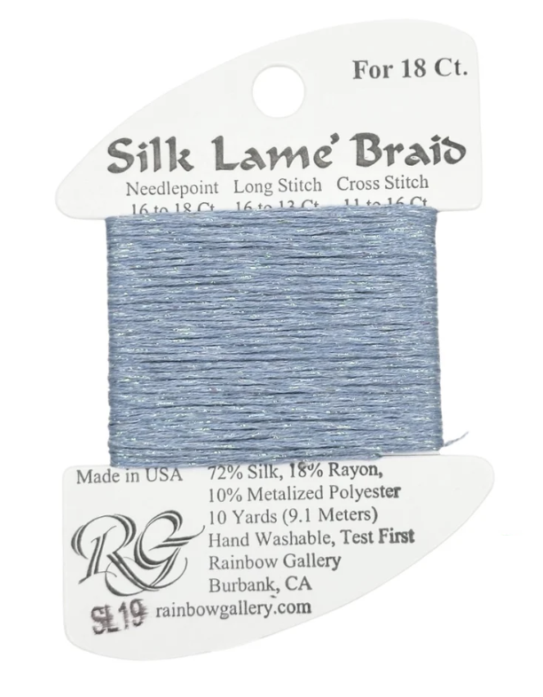 SILK LAME BRD SL19-ANTIQUE BLU