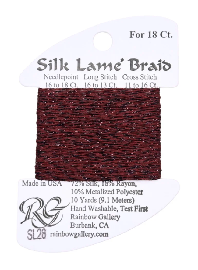 SILK LAME BRD SL28-BURGUNDY