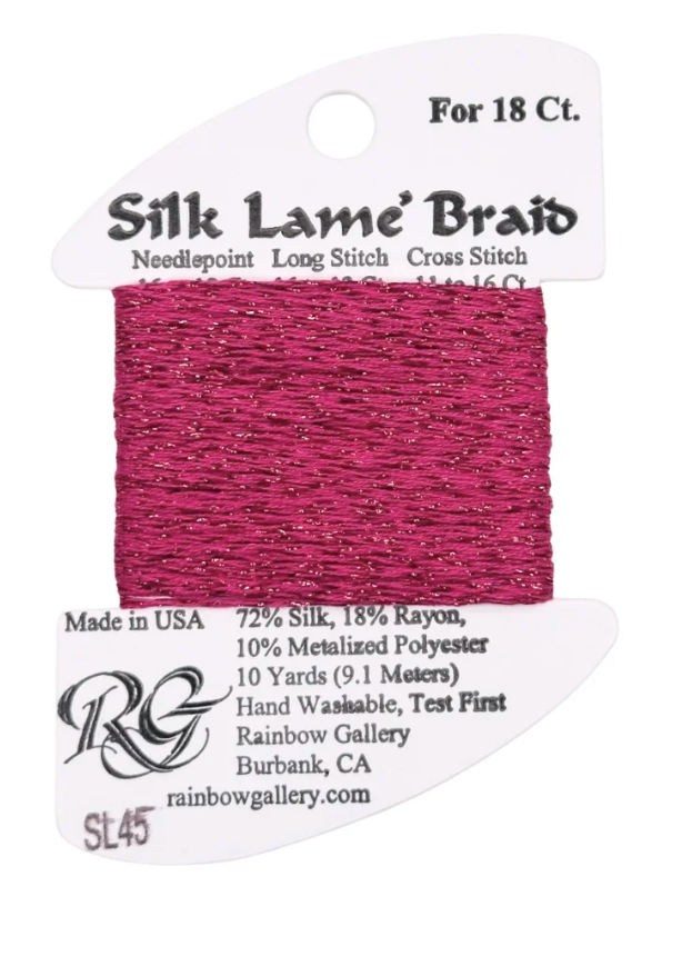 SILK LAME BRD SL45-DEEP ROSE