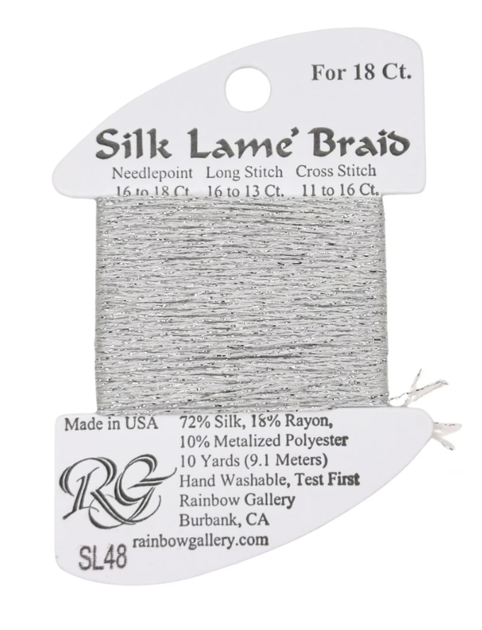SILK LAME BRD SL48-SILVER