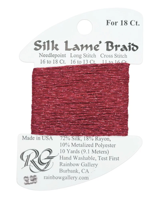 SILK LAME BRD SL96-CRANBERRY