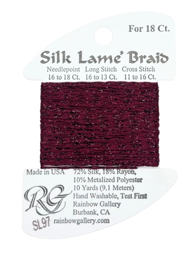SILK LAME BRD SL97-RUBY RED