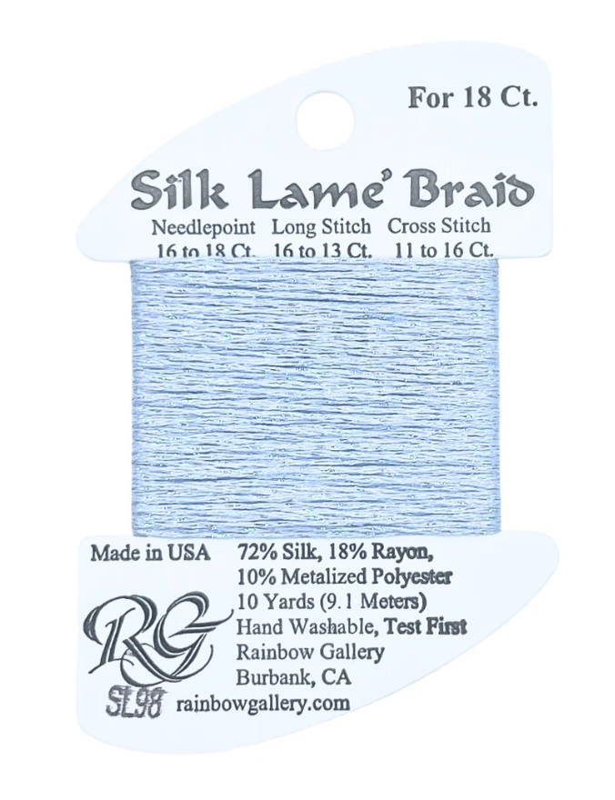 SILK LAME BRD SL98-PL ANT BLUE