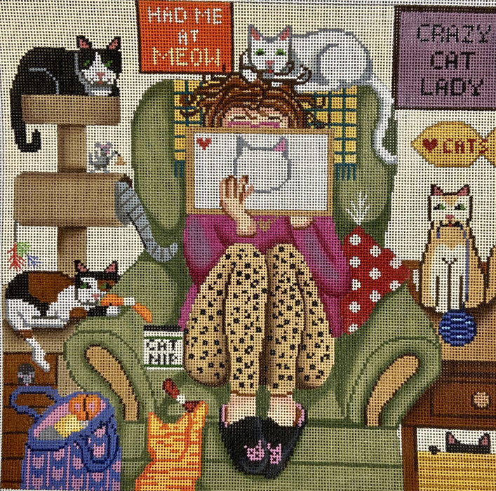 Stitching Girl - Cat Lady
