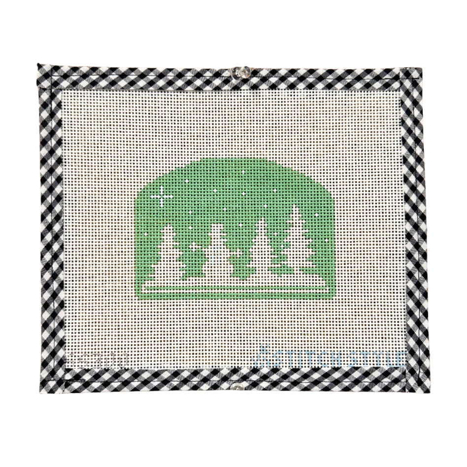 Mint Green Snowman Silhouette