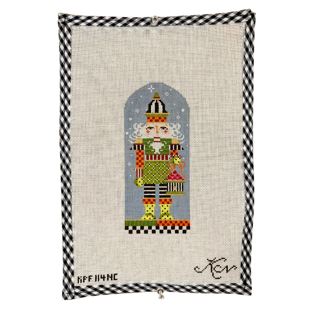 Striped Birdhouse Nutcracker