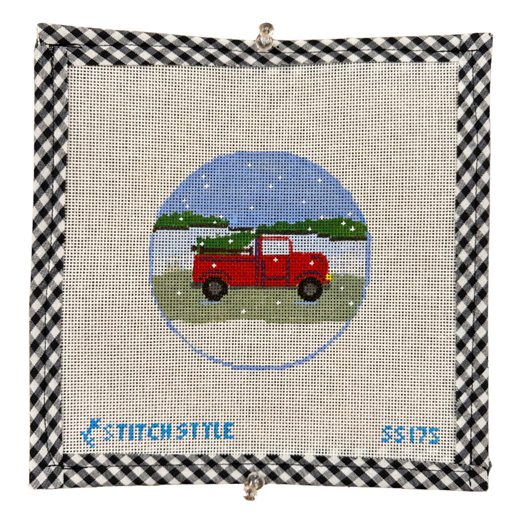 Red Truck with Tree Ornament