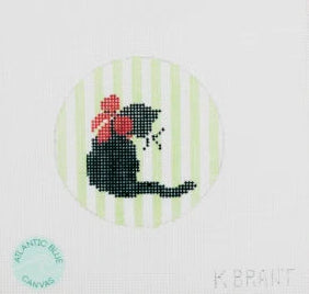 Holiday Cat Striped Round