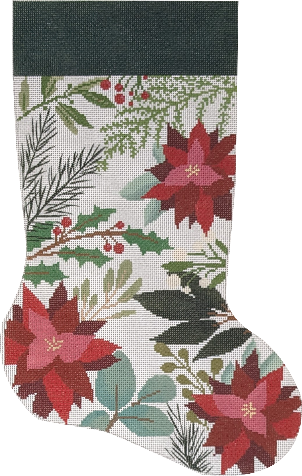 White Stocking with Red Flowers