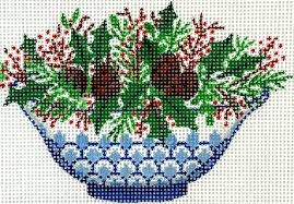 Blue & White Christmas Bowl