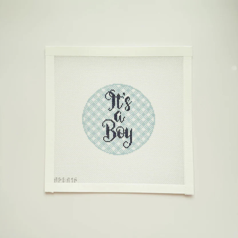 PREORDER: APBA16 - "It's a Boy" Gingham Round