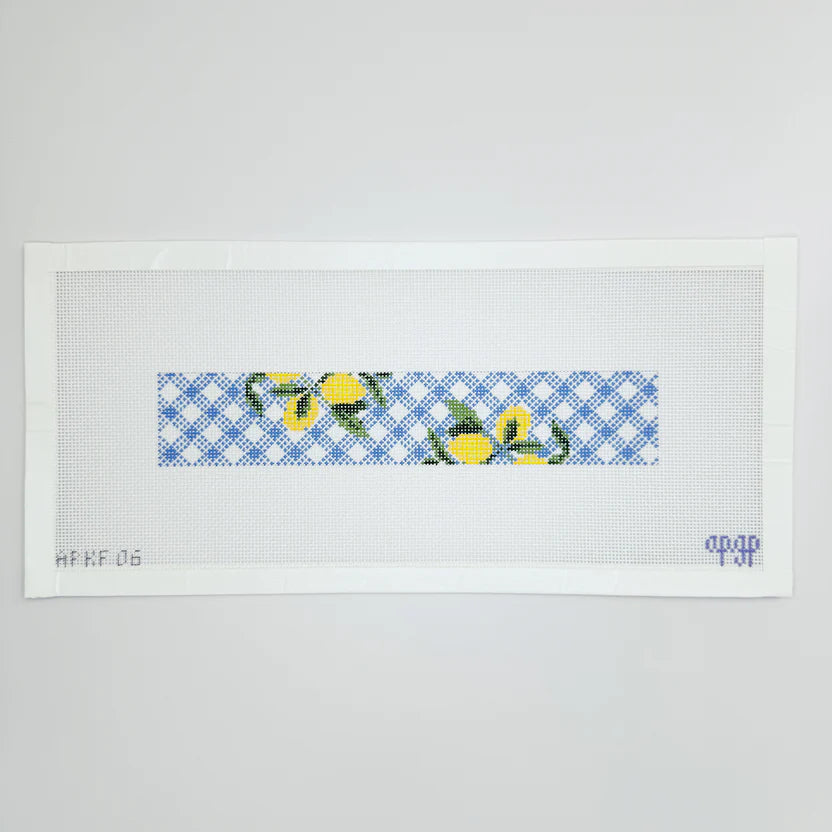 PREORDER: APKF06 - Lemons on Blue - Gingham Blue Key Fob