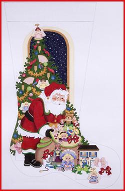 Santa/Toys/Train/Girl Christmas Stocking 18m